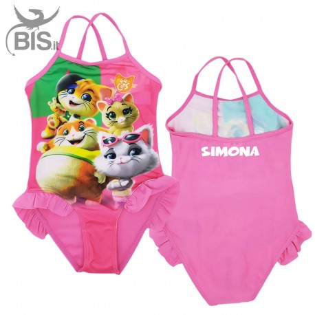 Costume intero bimba "44 gatti" da personalizzare con nome