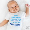 Body neonato/a "La felicità ha un nuovo nome" da personalizzare