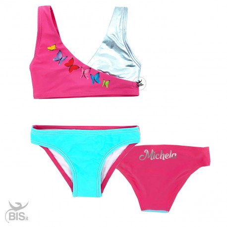 Bikini bimba con farfalle da personalizzare con nome