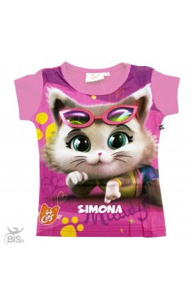 T-shirt bimba "44 gatti" con nome