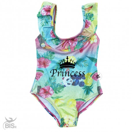 One piece girl swimsuit, winged braces,"NAME AND UNICORN"