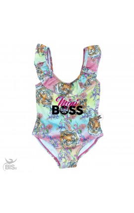 One piece girl swimsuit, winged braces,"NAME AND UNICORN"