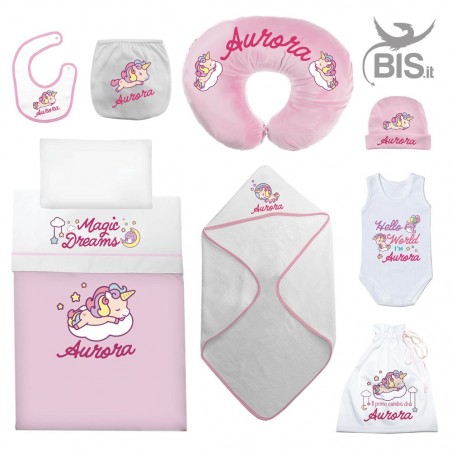 Corredo neonato "Baby Unicorn" personalizzato con nome