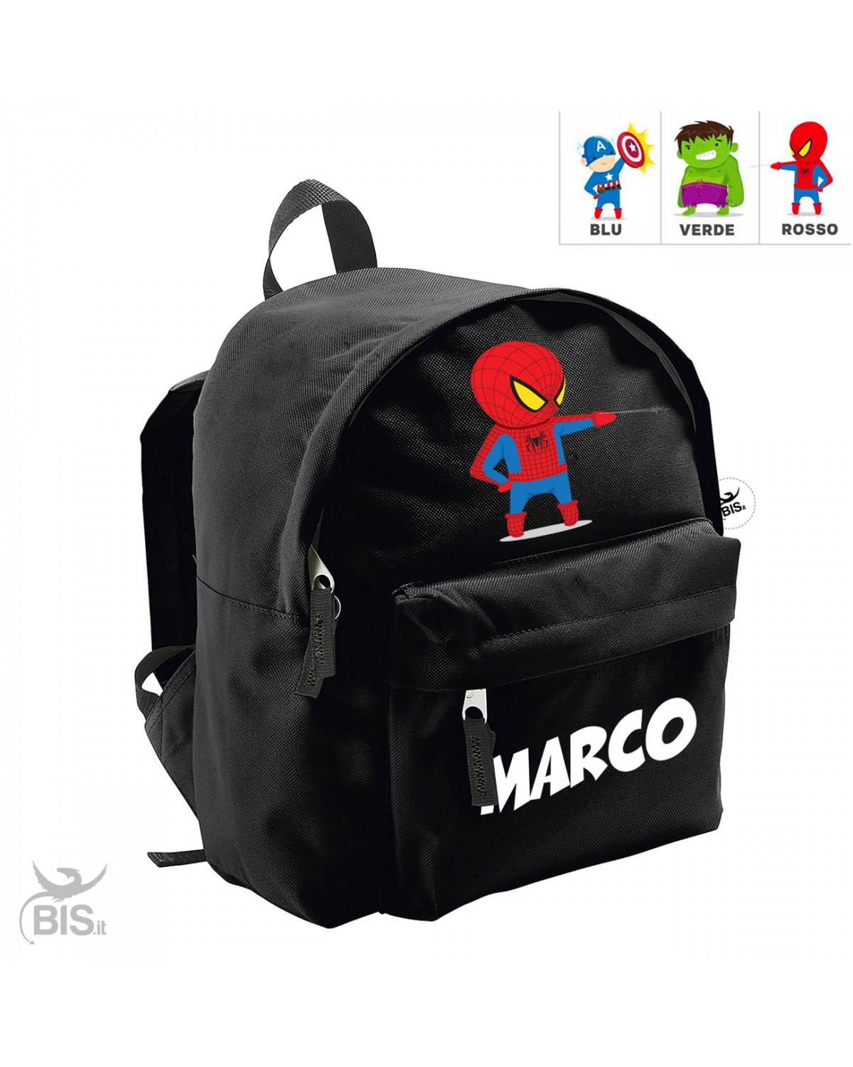 Zaino trandy "super eroe" con nome