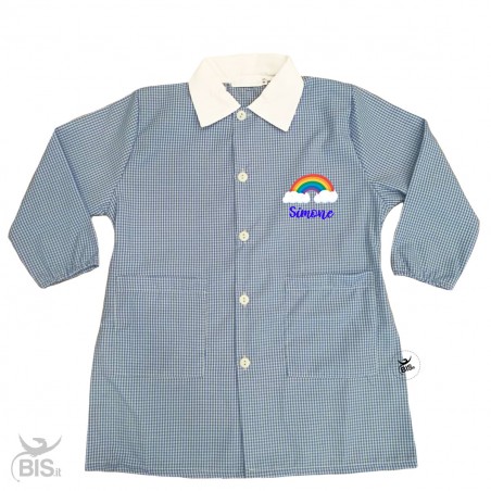 Grembiule a quadretti personalizzabile arcobaleno