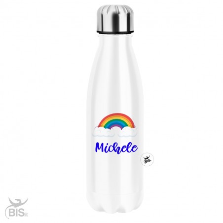 Borraccia termica in acciaio inossidabile "Arcobaleno", con nome
