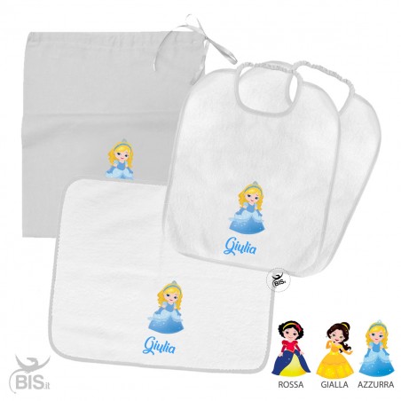 Kit asilo stampa "Principessa", da personalizzare col nome