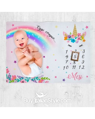 Happy Chlea® Coperta Mesi Neonato Maschio e Femmina – Regalo Nascita  Originale per Neomamme – Copertina Foto Bambini – Idea Regalo Bebè.  Certificato (Spazio) : : Prima infanzia