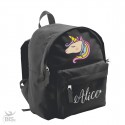 Zaino trandy Unicorno con nome in glitter