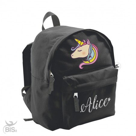 Zaino trandy Unicorno con nome in glitter