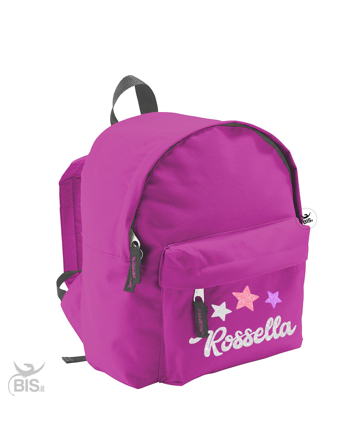 Zaino trandy Unicorno con nome e stelline in glitter
