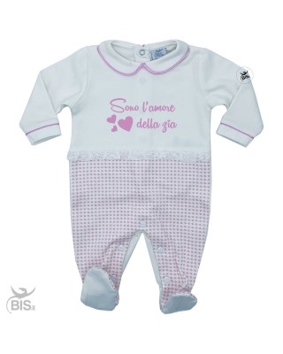 Tutina con trama pied poule "Sono l'amore della zia"