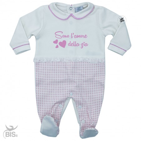 Tutina con trama pied poule "Sono l'amore della zia"