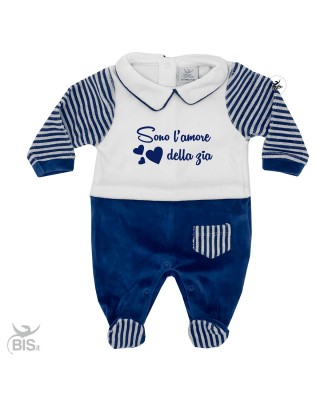 Newborn Chenille jumpsuit, with dedication "Hi Dad!"