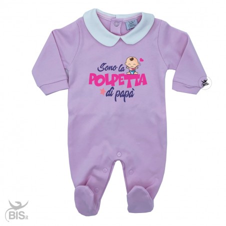 Tutina neonata con colletto "Sono la polpetta di papà"