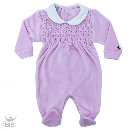 Tutina in ciniglia rosa con brillantini