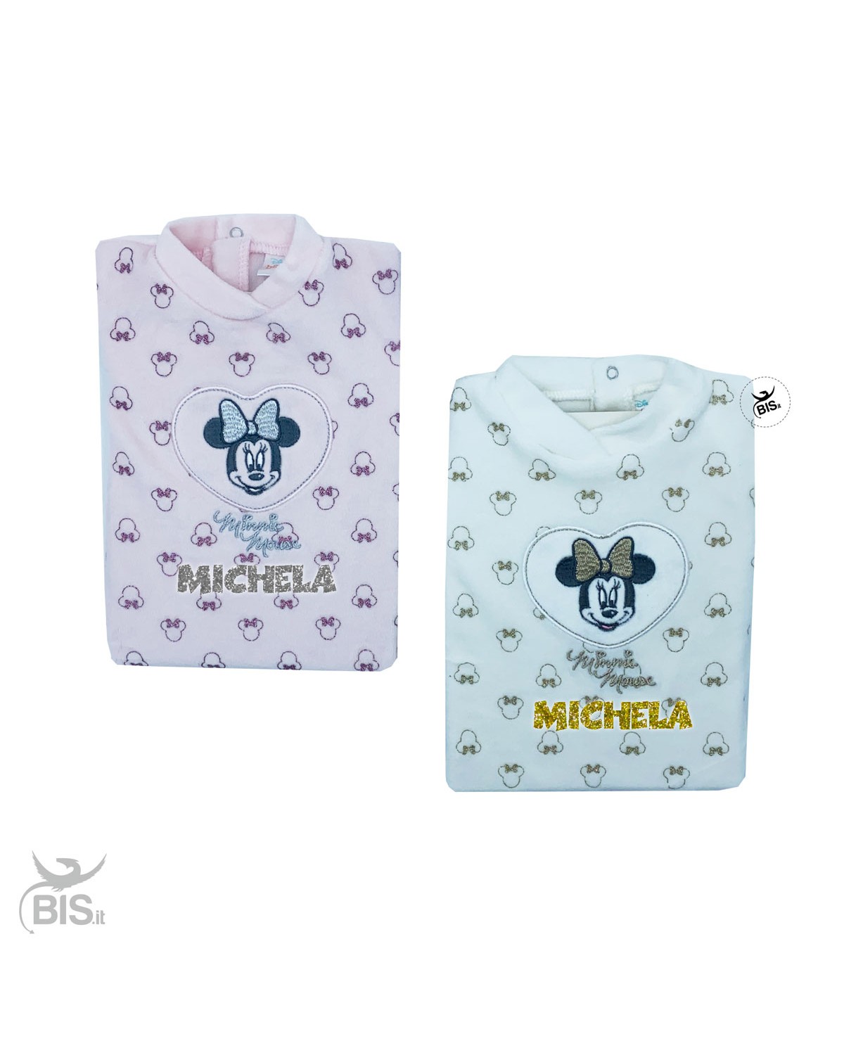 Tutina Minnie in ciniglia personalizzabile con il nome della bimba