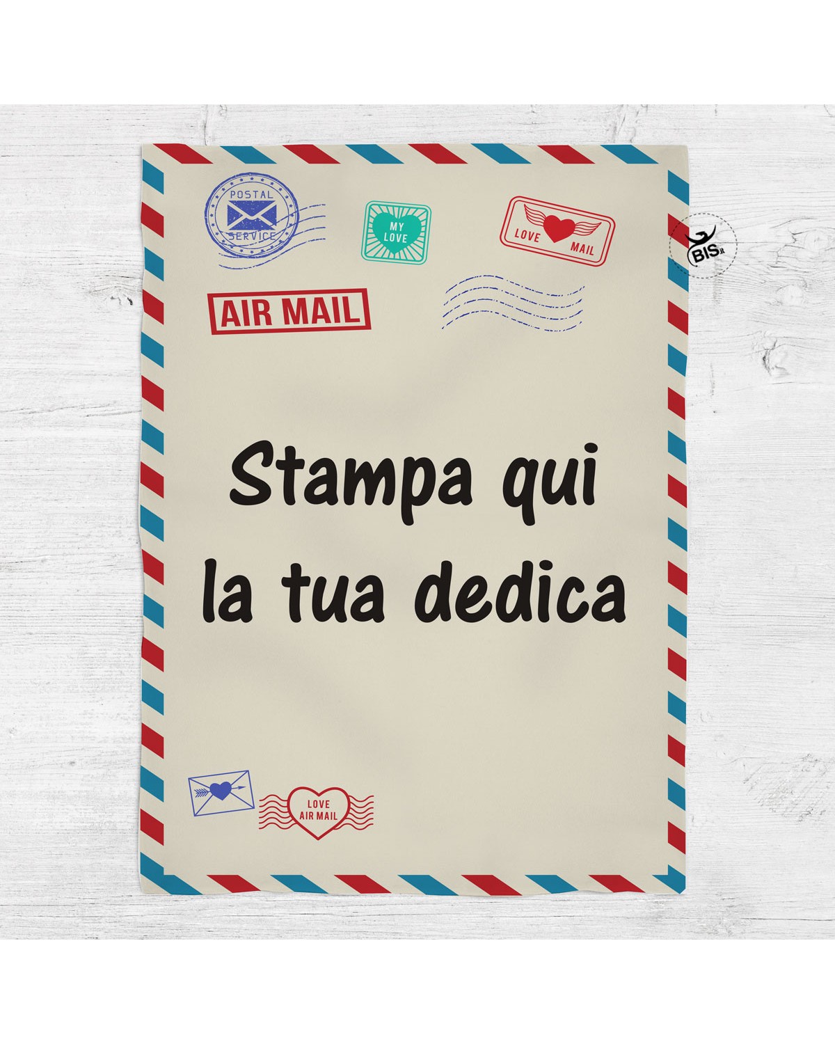 Plaid grafica lettera antica con dedica personalizzabile