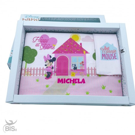 Set lenzuola "Minnie Happy at home!", da personalizzare