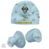 Kit cappellino e scarpine neonata in ciniglia "Minnie" con nome in gli