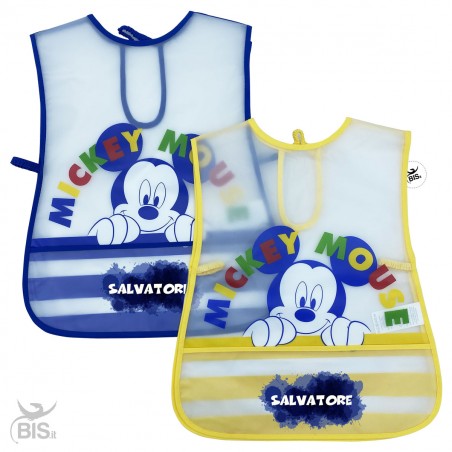 Grembiule neonata in plastica "Mickey mouse" da personalizzare