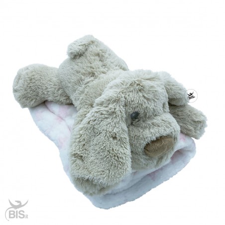 Copertina in pile con peluches cagnolino da personalizzare con nome