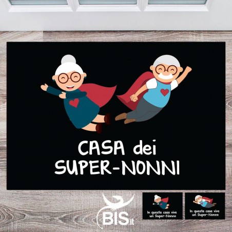 Zerbino/Tappeto con scritta "Casa dei super-nonni"
