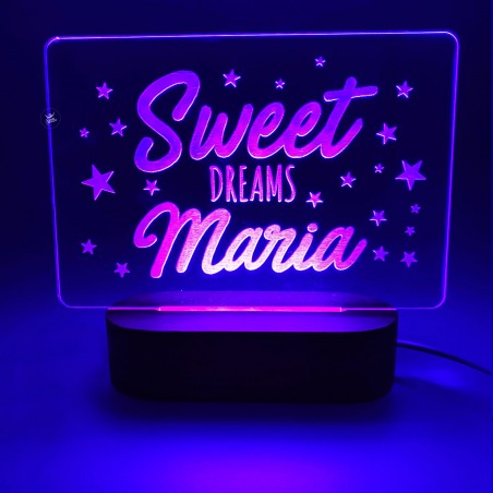 Lampada Led "Sweet Dreams" da personalizzare con nome