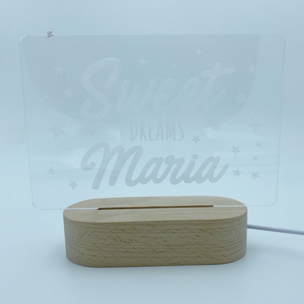 Lampada Led "Sweet Dreams" da personalizzare con nome