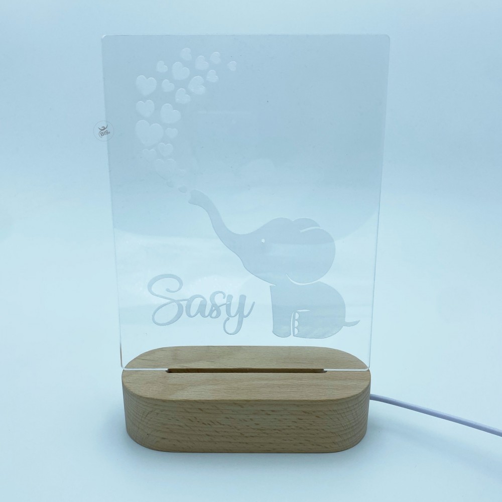 Lampada Led  "Elefantino" da personalizzare con nome