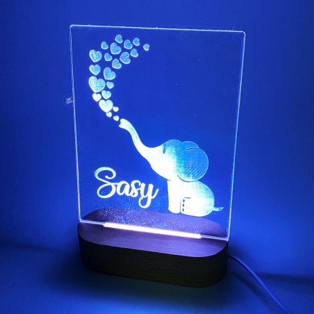 Lampada Led  "Elefantino" da personalizzare con nome