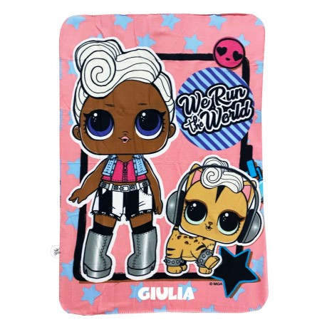 Plaid rosa "LOL" personalizzabile con nome