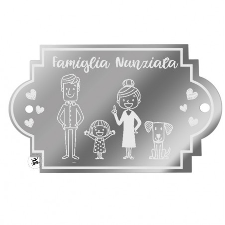 Appendino fuoriporta in plexi personalizzabile con i componenti della famiglia