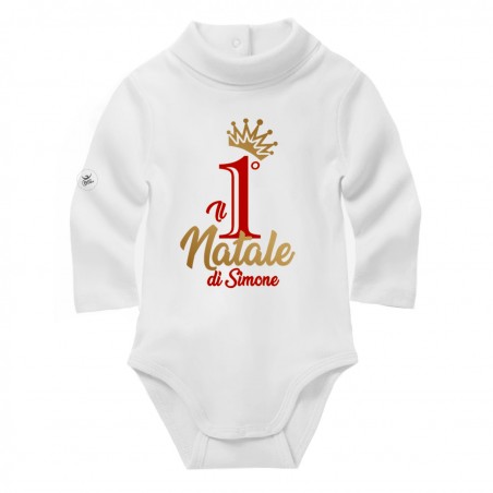 Body lupetto "Il primo Natale di..." con coroncina e nome