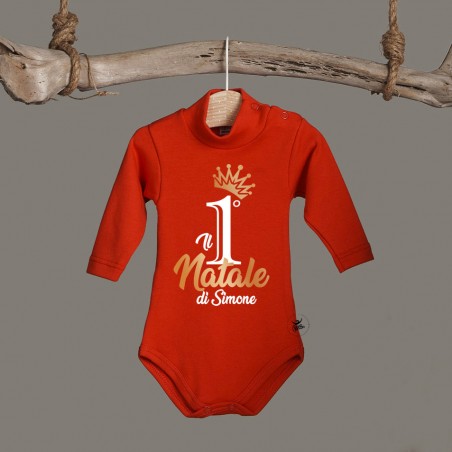 Body lupetto "Il primo Natale di..." con coroncina e nome
