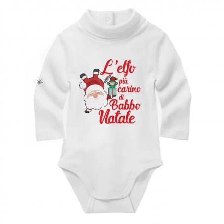 body natale in caldo cotone a lupetto "L'elfo più carino di Babbo Natale"