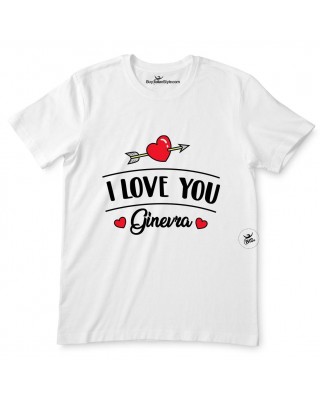 T-shirt uomo mezza manica "I love you" da personalizzare