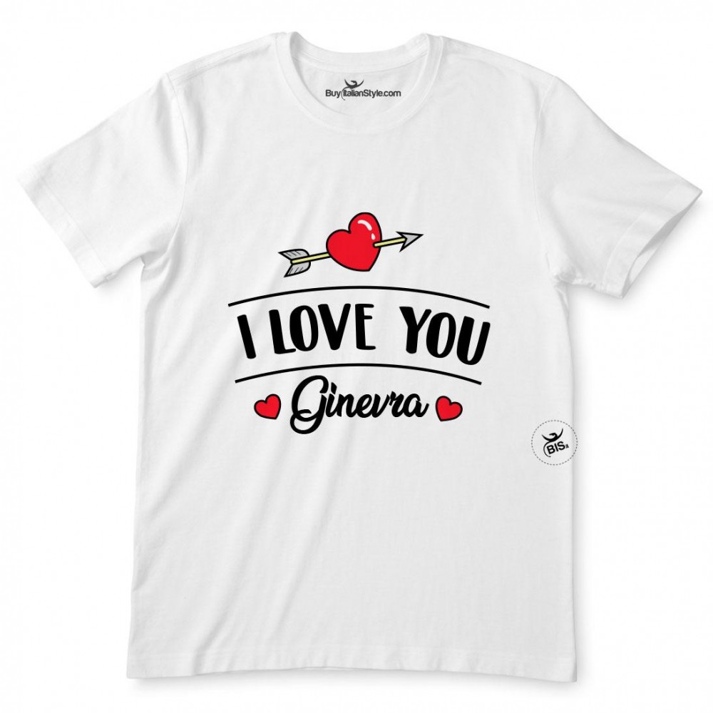 T-shirt uomo mezza manica "I love you" da personalizzare