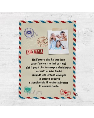 Plaid stile lettera antica PERSONALIZZABILE con foto e dedica