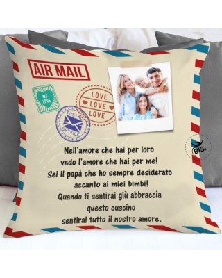 Federa cuscino stile lettera da personalizzare con foto e dedica