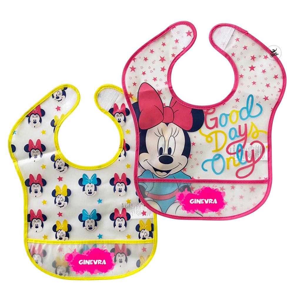Coppia bavaglini in plastica "Minnie good day"