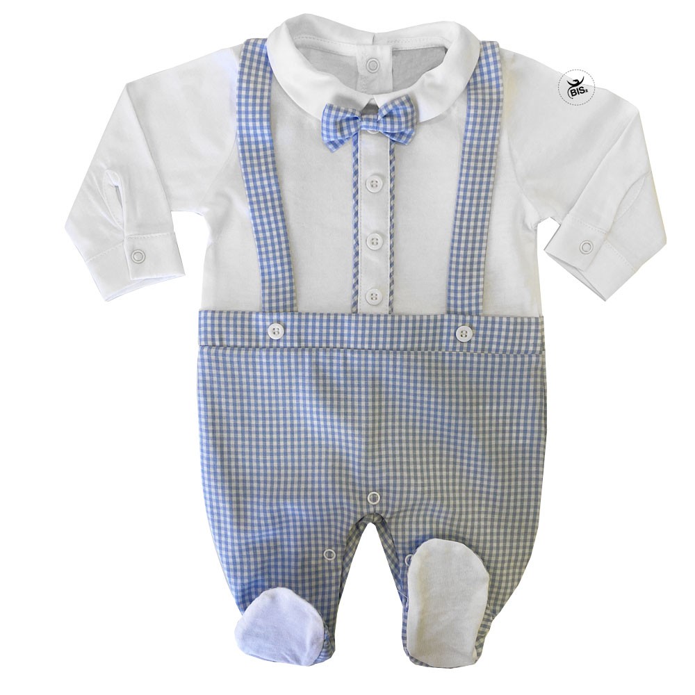 Customizable Summer romper suit with bowtie