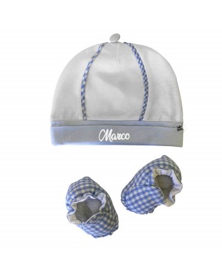 Customizable Newborn summer hat and cradle shoes