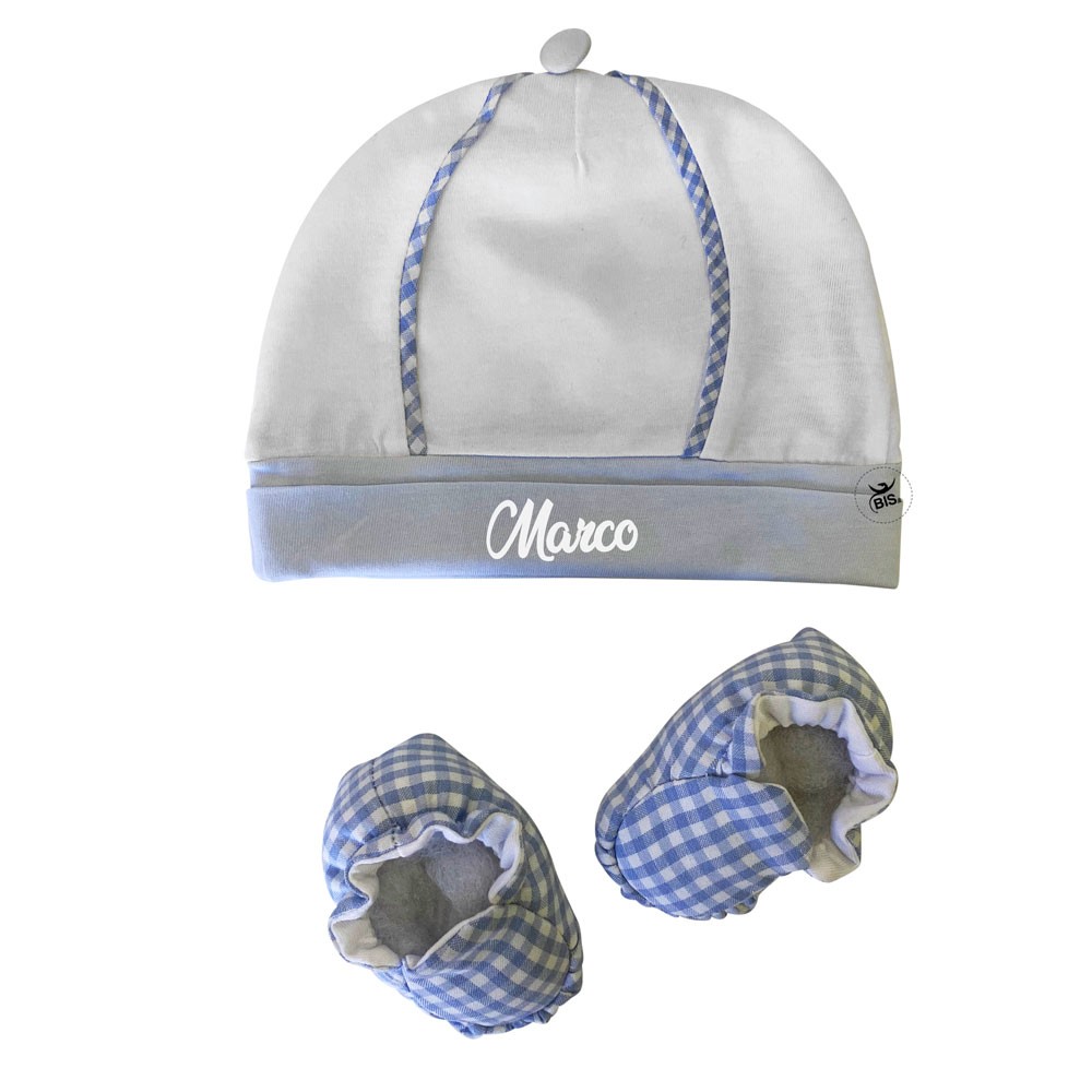 Customizable Newborn summer hat and cradle shoes