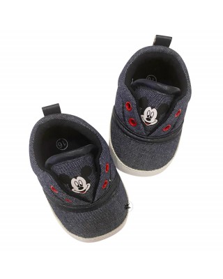 Denim effect baby crib shoes "Mickey Mouse"