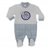 Summer romper suit in gingham "You change my diaper..."