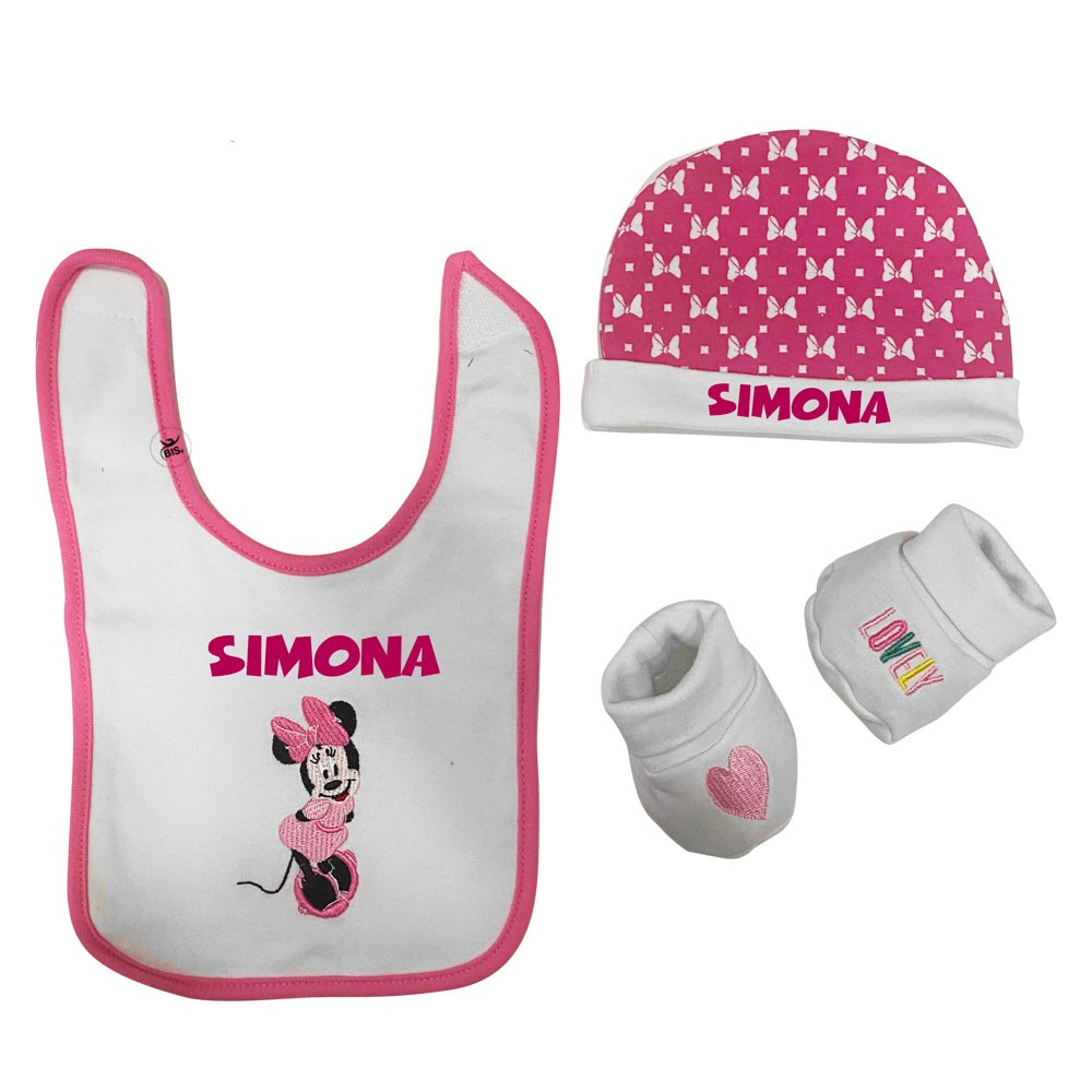 Kit 3 pezzi "Sweet Minnie" da personalizzare