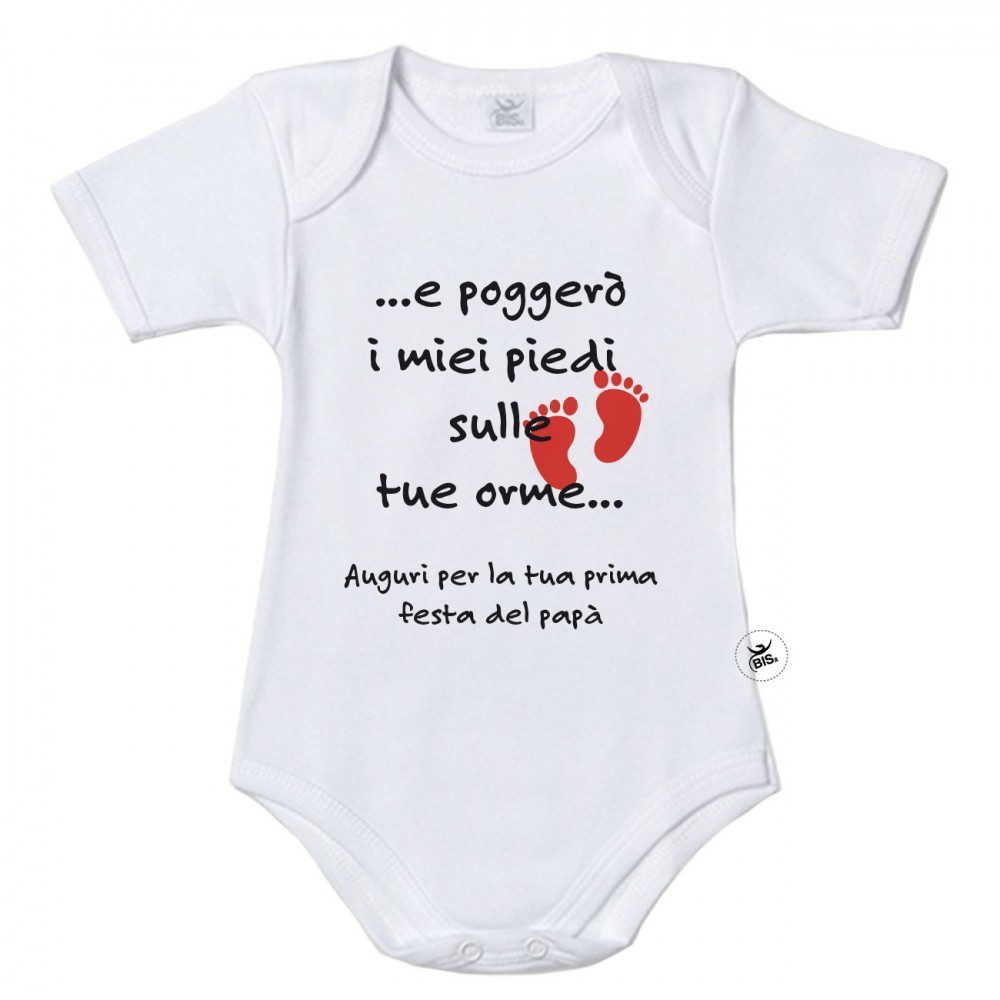 Short sleeve baby onesie bodysuit "In your footstep"