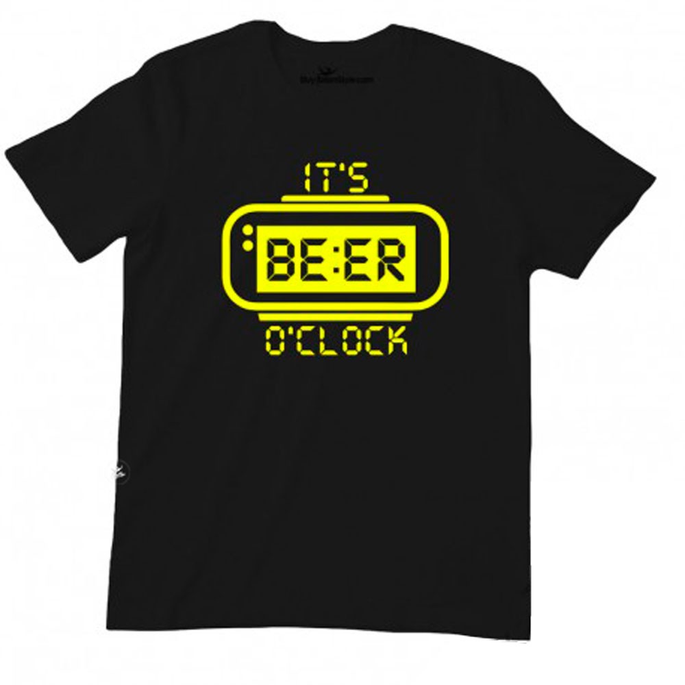 T-shirt uomo mezza manica "It's Beer o' clock"