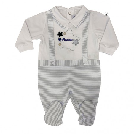 Tutina neonato estiva con stella ricamata